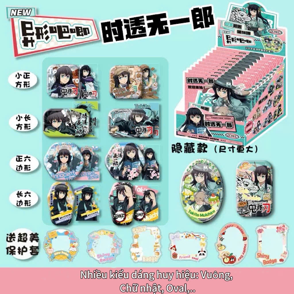 [Pack Random] Pack Huy Hiệu Cài + Card Nhân Vật Anime KNY-Naruto