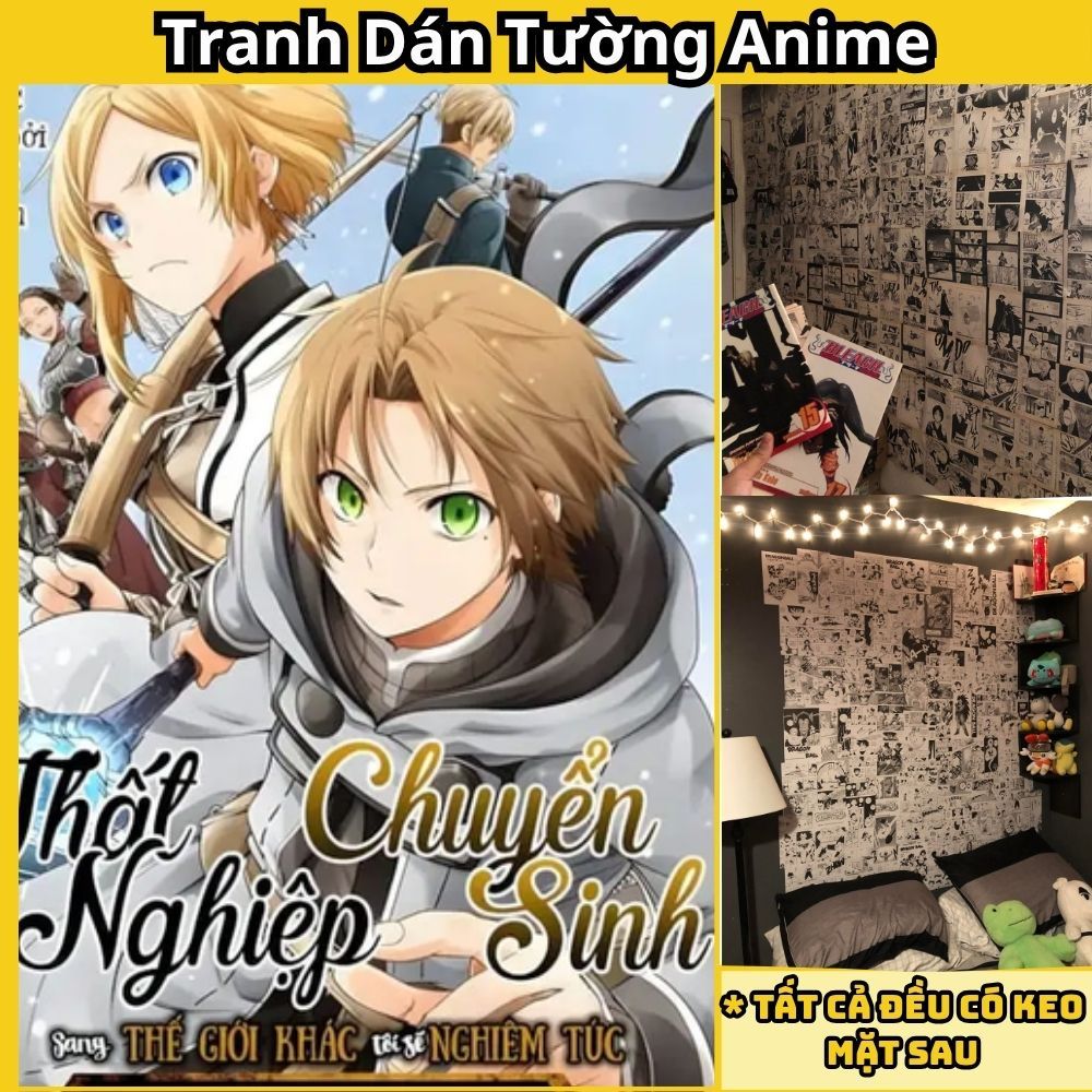 combo 100 giấy dán tường anime Isekai ittara Honki dasu manga wall