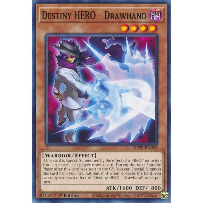 Thẻ Bài Yugioh MP20-EN055 - Destiny HERO - Drawhand - Effect Monster - Common