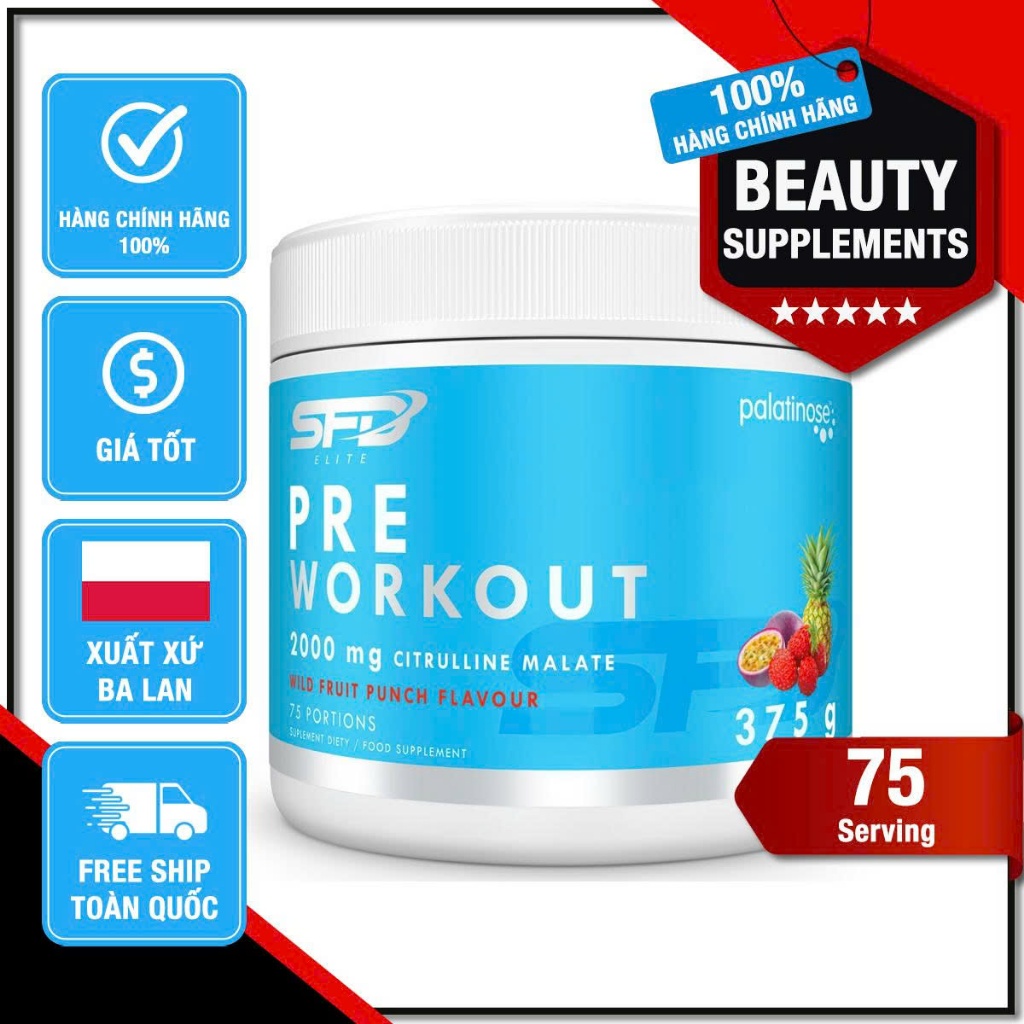 [Thanh lý vón] Pre-workout SFD - 75 lần dùng