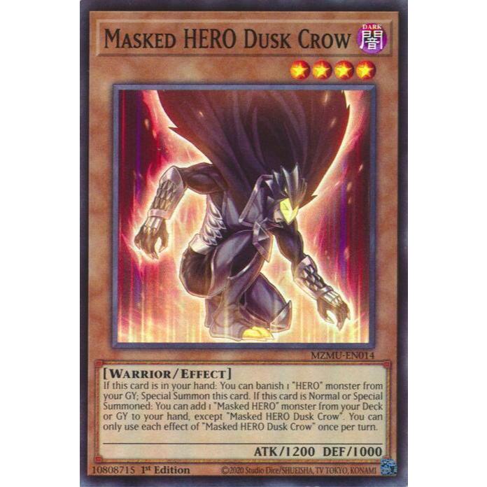 Thẻ Bài Yugioh MZMU-EN014 - Masked HERO Dusk Crow - Effect Monster - Super Rare