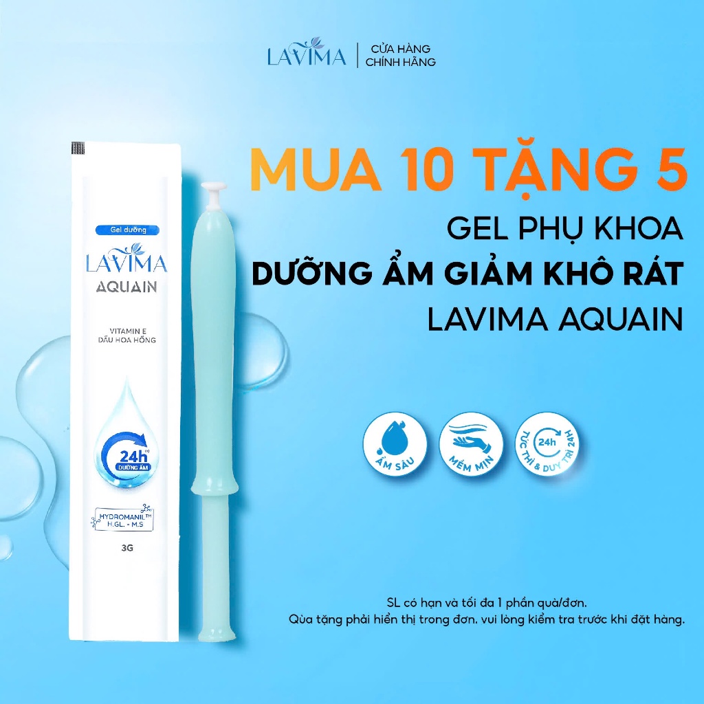 Gel Dưỡng Ẩm Phụ Khoa Lavima Aquain (Đũa Thần Inner), Ẩm Sâu Giảm Khô Rát, Mềm Mịn Cả Ngày, Bút 3g