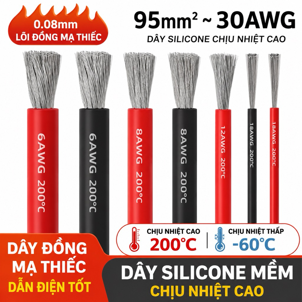 1M dây AWG16 Chống cháy DIY đèn năng lượng mặt trời