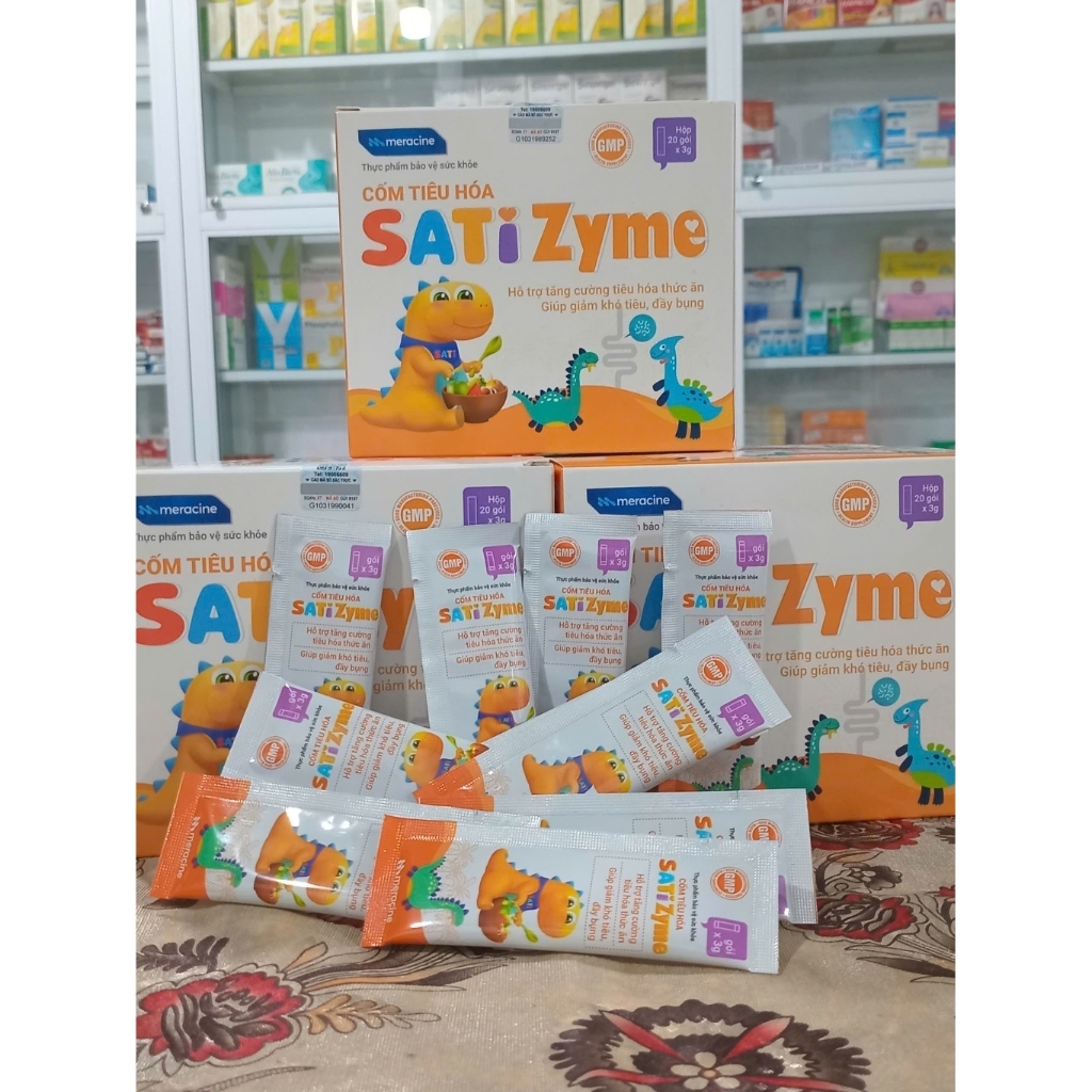 [5TẶNG 1]CỐM TIÊU HÓA SATI ZYME HỘP 20 GÓI x 3G