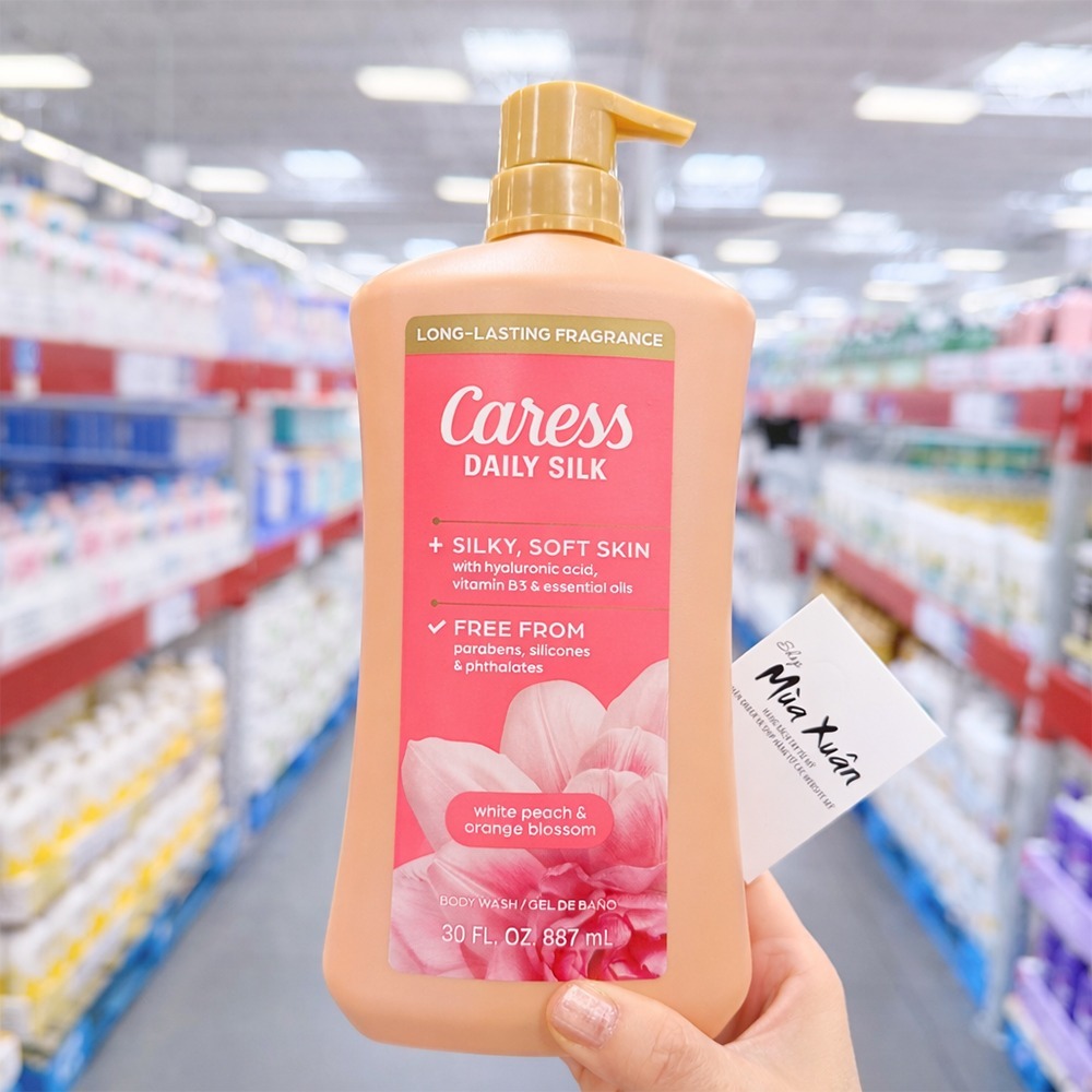 [HÀNG MỸ] Sữa tắm Caress Daily Silk - White Peach & Orange Blossom, 887ml