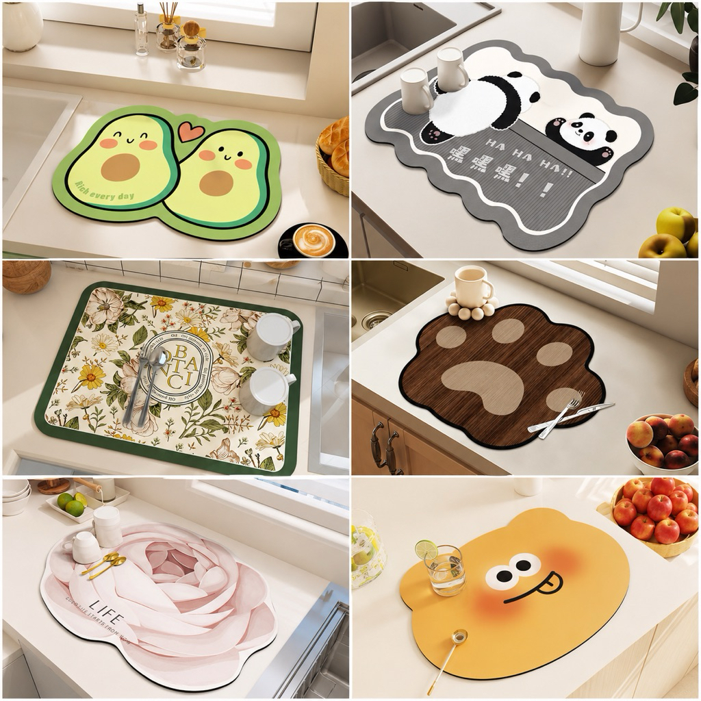 Size 30x40cm Thảm silicon úp cốc chén thấm nước