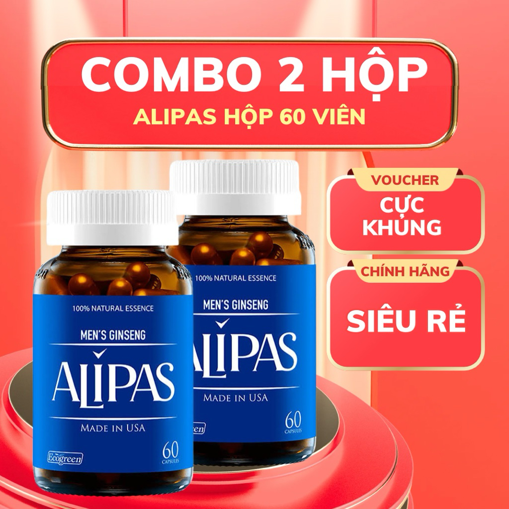 Combo 2  Ecogreen Men’s Ginseng Alipas (60 viên) nguyên tem tích điểm