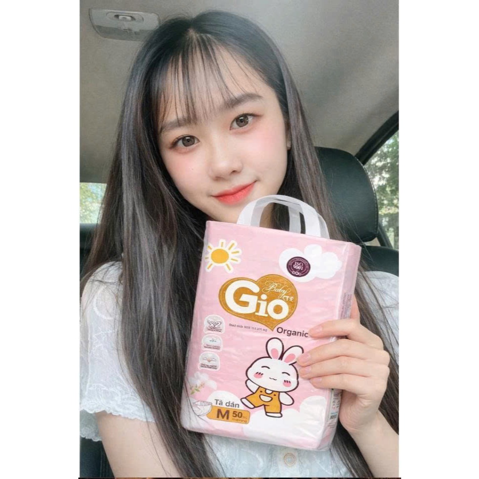 TÃ BỈM DÁN BABY GIO ORGANIC CHO BÉ SƠ SINH - MIỄN SHIP 100 MIẾNG (2 BỊCH )