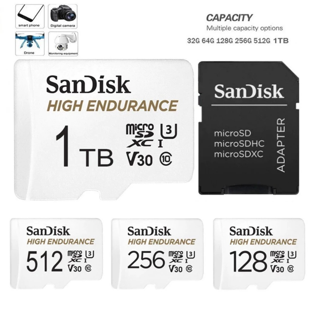 Thẻ nhớ SanDisk High Endurance microSDX SDSQQNR-GN6IA(32GB/64GB/128GB/512GB-1TB) - Bảo hành 24 tháng