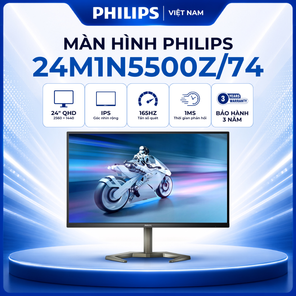 Màn hình Gaming PHILIPS 24M1N5500Z/74 24 inch 2K (QHD / IPS / 165Hz / 1ms) - HÀNG CHÍNH HÃNG