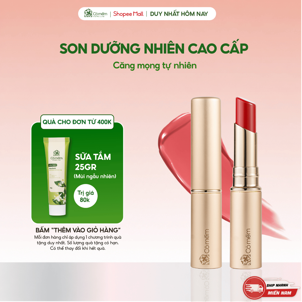 Son dưỡng môi Nhiên Cỏ Mềm giúp dưỡng ẩm cải thiện nếp nhăn và ngừa lão hoá môi 3g