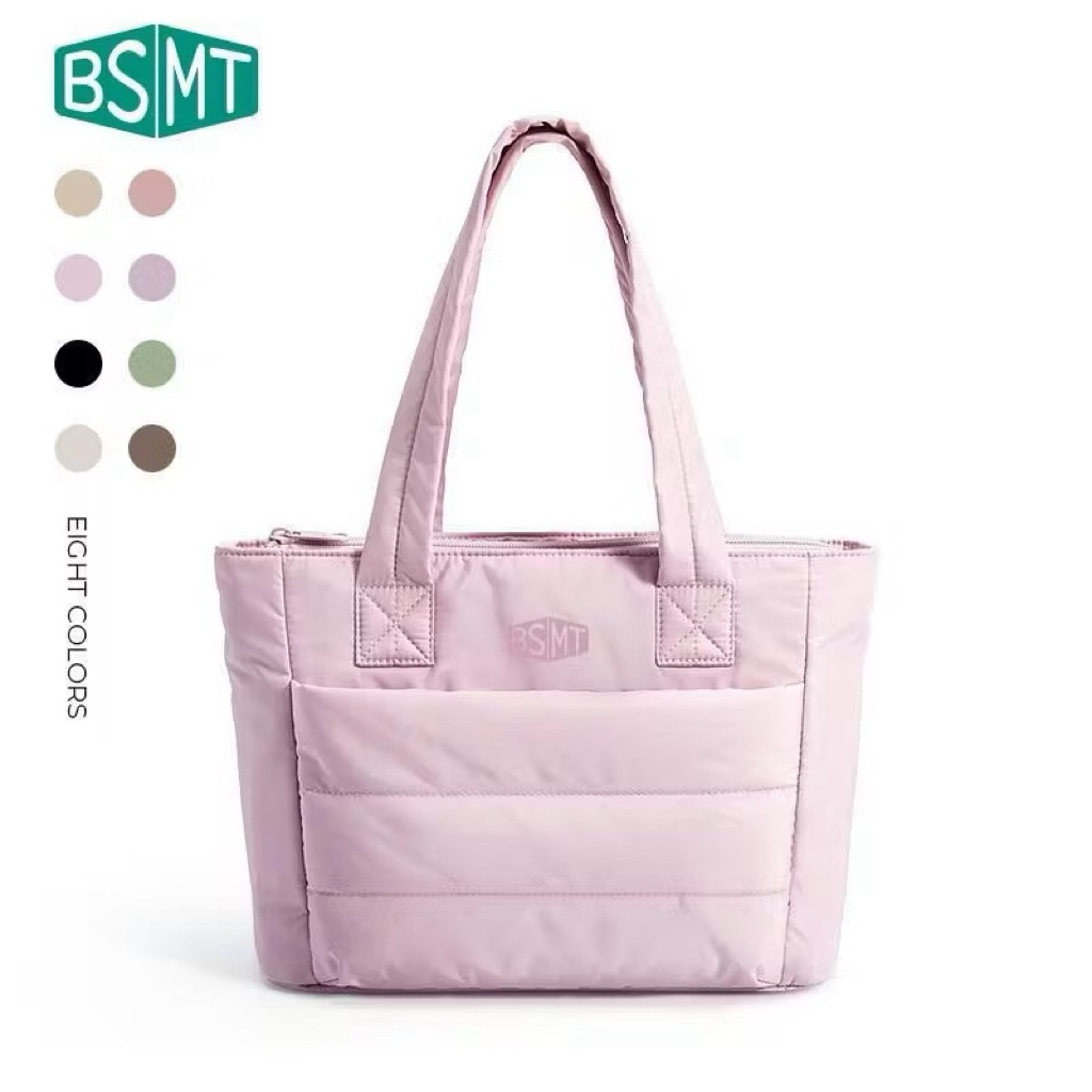 Pass BAGSMART size S Túi Tote dành cho nữ, Túi Tote phồng nhẹ có ngăn, Túi xách đeo vai chần bông dà