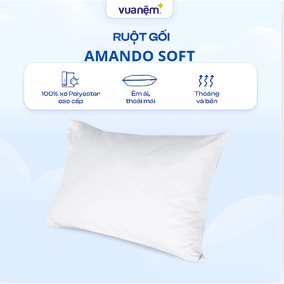 Gối bông Amando Soft 45x65cm nâng đỡ nhẹ nhàng êm ái, thoáng khí