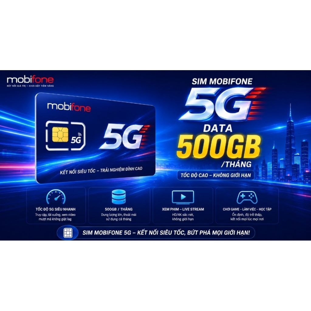 SIM DATA MOBIFONE 500GB/THÁNG