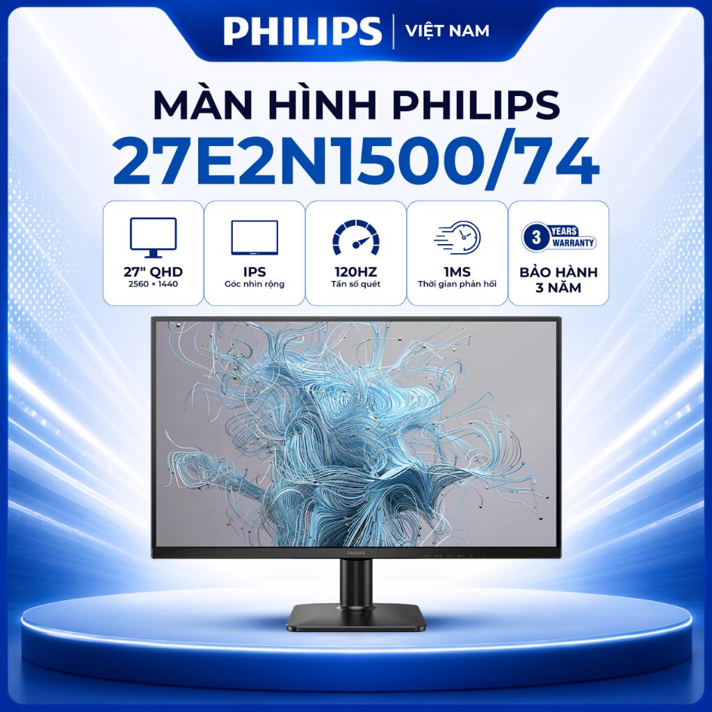Màn hình Văn phòng PHILIPS 27E2N1500/74 27 inch 2K (QHD / IPS / 120Hz / 1ms) - HÀNG CHÍNH HÃNG