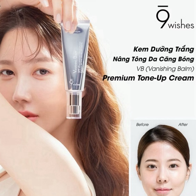 Kem dưỡng trắng nâng tone 9wishes Vanishing Balm Premium SPF21 50ml nâng tông sáng da 9 wishes