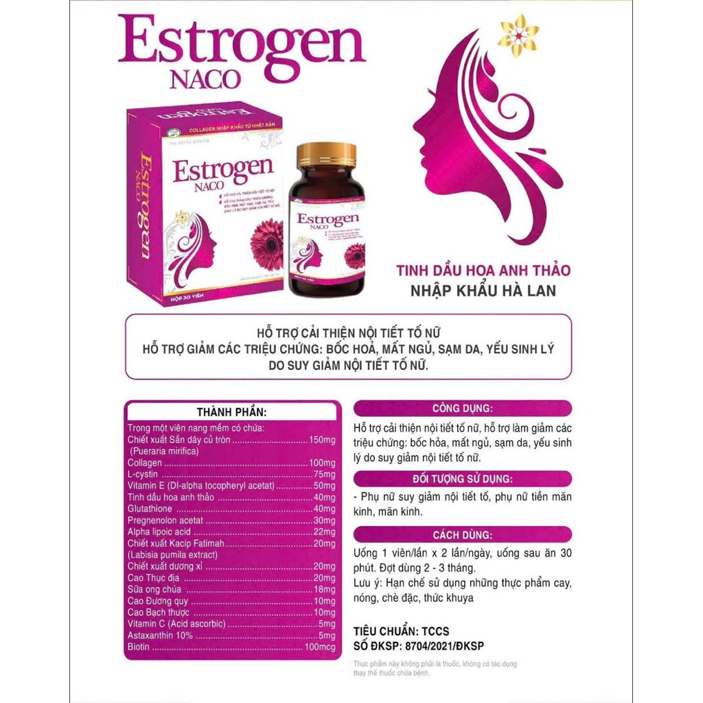Estrogen Naco -hỗ trợ cải thiện nội tiết tố nữ