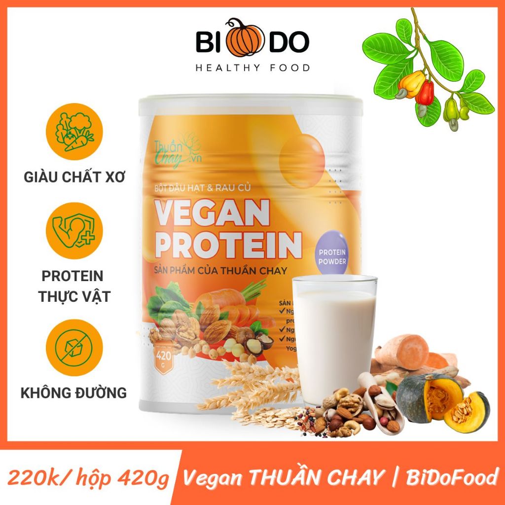 Bột Đậu Hạt Rau Củ Vegan Protein THUẦN CHAY - BiDoFood - Ngũ Cốc Rau Củ Giàu Protein