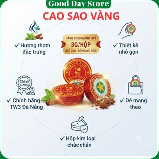 Cao Sao Vàng ( Dầu Cù Là) Dược TW3 3gr,Cao Xoa Ngoài Da ,Dạng Hộp Nhỏ Gọn,Dễ Sử Dụng
