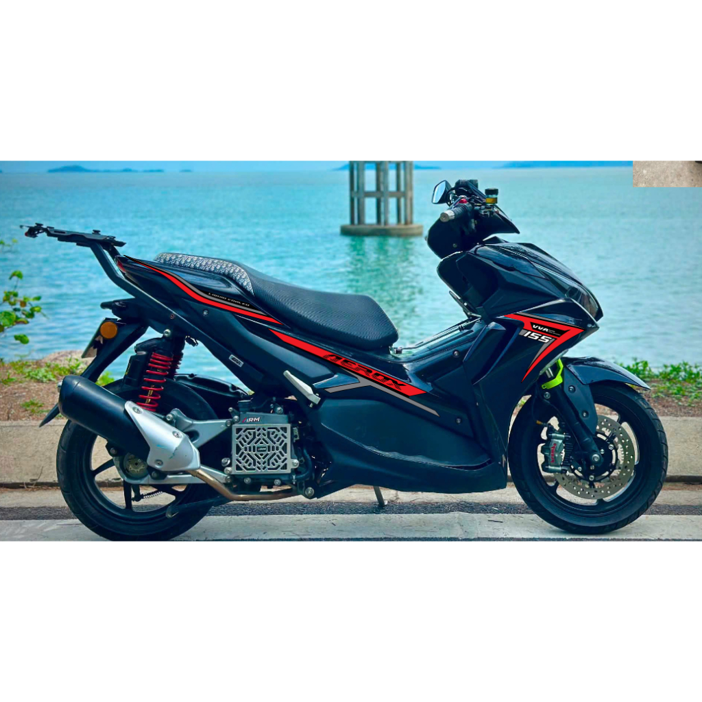 Tem Aerox cho NVX v2 mẫu N2607 đen đỏ