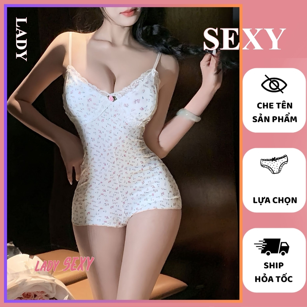 Bộ Ngủ Liền Thân DN113 Jumsuit Cotton Mềm Mại, Tôn Dáng Giúp Nàng Tự Tin Thoải Mái Gợi Cảm Quyến Rũ