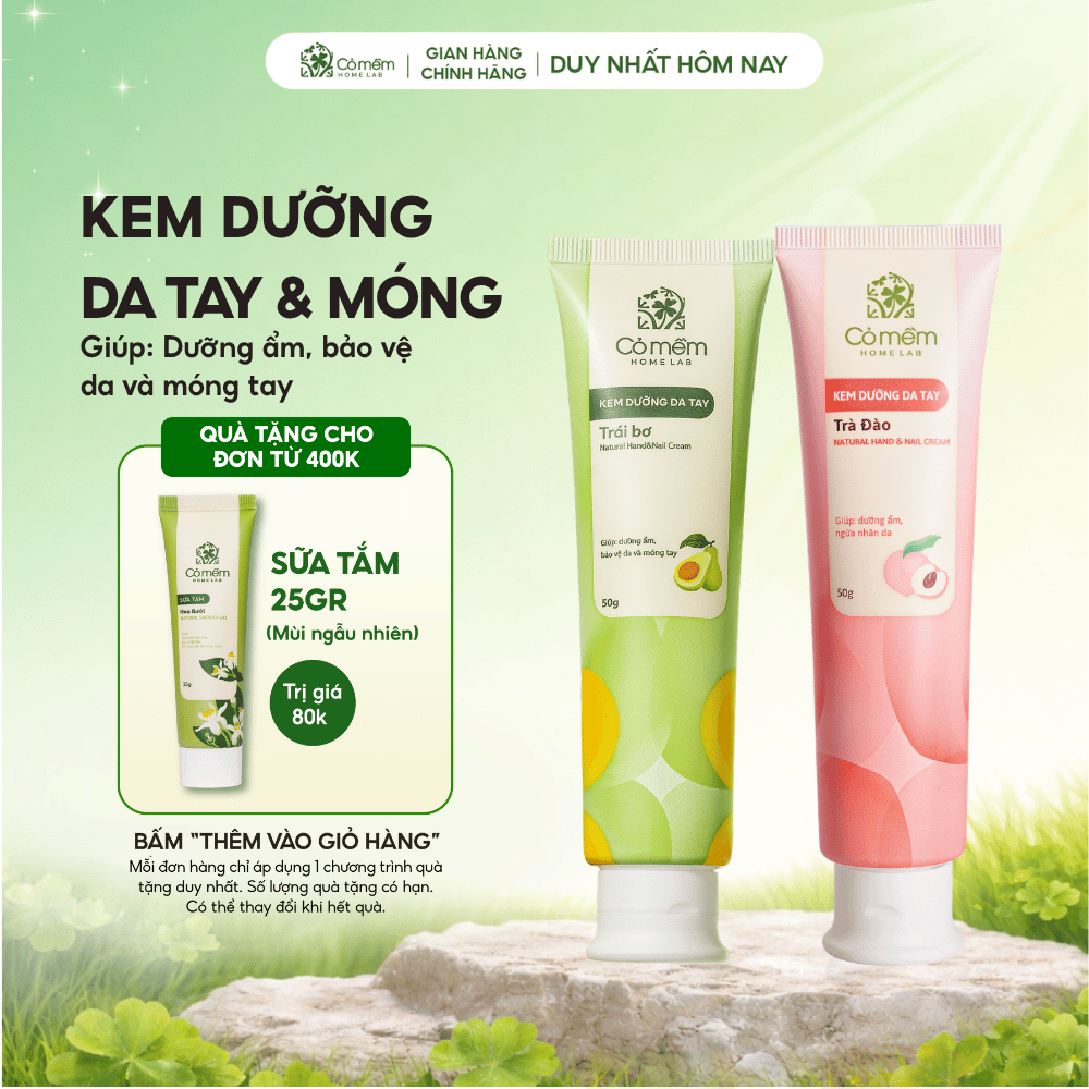 Kem Dưỡng Da Tay Và Móng Dưỡng Ẩm Mềm Mịn Hand Cream Cỏ Mềm 50g
