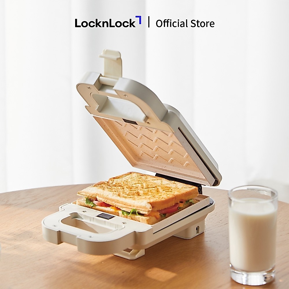 Máy kẹp nướng bánh LocknLock Bianco Sandwich maker Màu ngà EJB126IVY