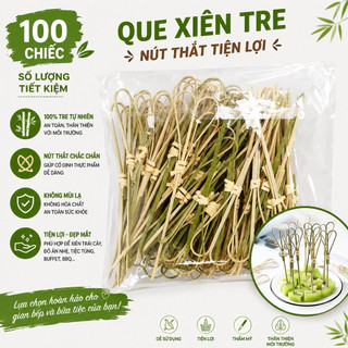 Bịch 100 Chiếc Xiên Que Trang Trí Cocktail, Que Xiên Trái Cây Tăm Tre Decor dùng trong Pha Chế,An Toàn Cho Sức Khoẻ