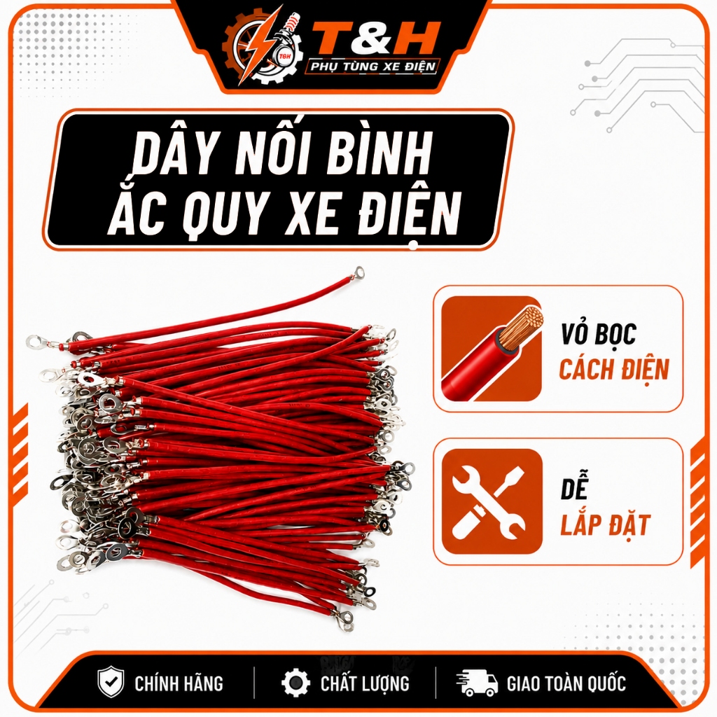 Dây Kết Nối Ắc Quy Xe Điện Có Đầu Cos Tròn – Dây Nối Bình Ắc Quy Chất Lượng Cao