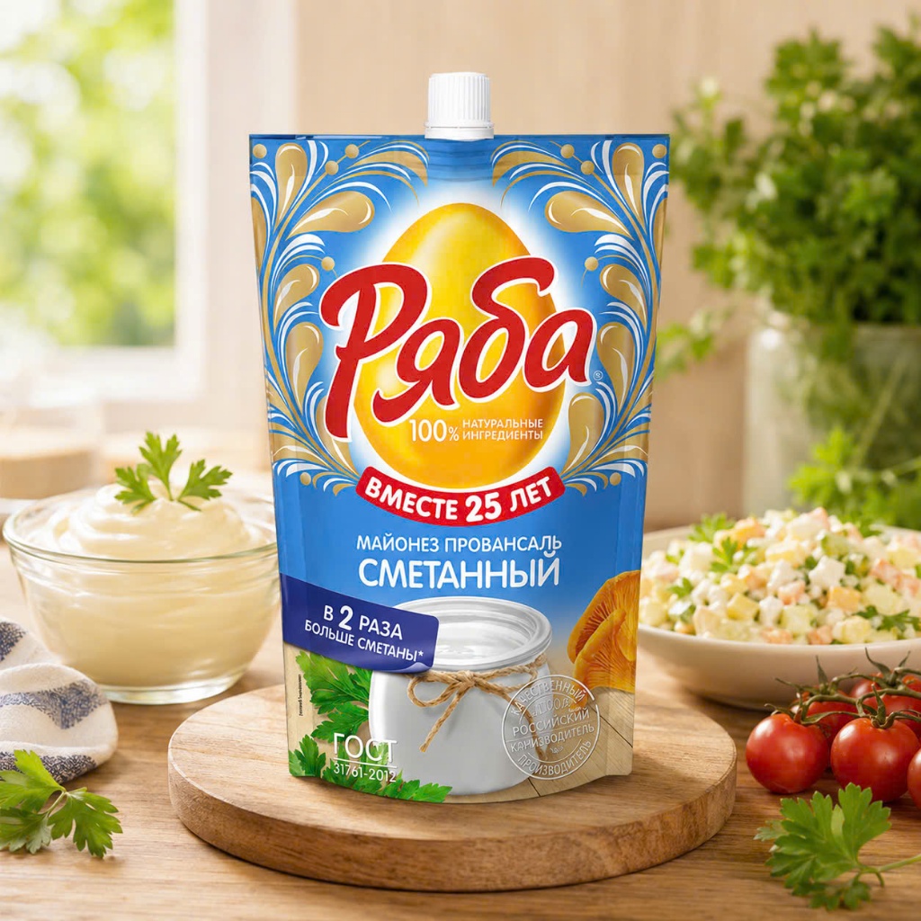 Sốt Mayonnaise Smetanny Ryaba (Ряба) Vị Kem Chua 344G Nga 🇷🇺