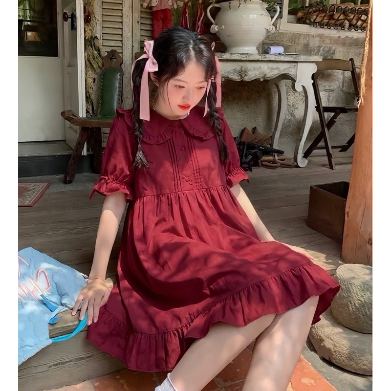 VÁY BABY DOLL PHONG CÁCH LOLITA CỔ BÚP BÊ, TIỂU THƯ XINH XẮN