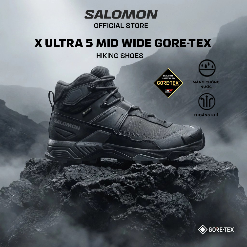 Salomon Shoes X Ultra 5 Mid Wide Gore‑Tex Giày Hiking Nam L47755400