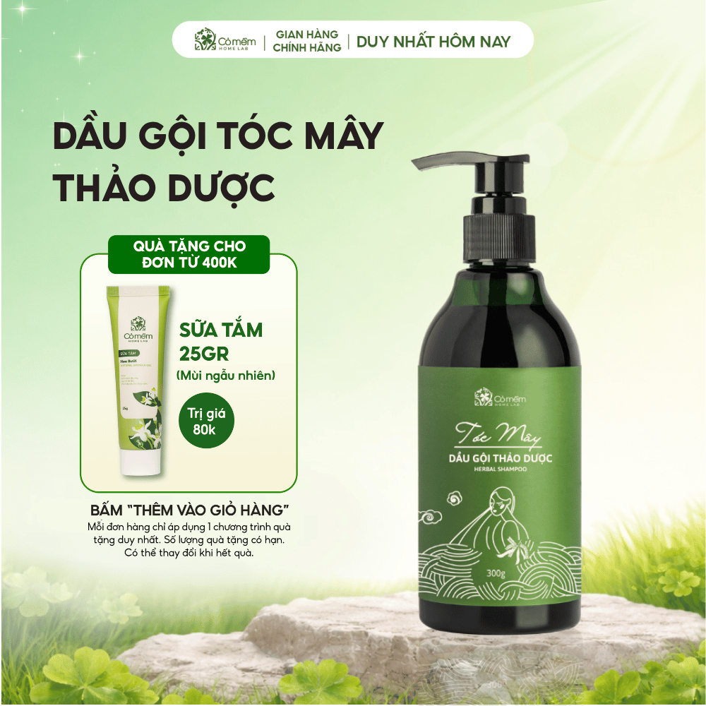 Dầu Gội Thảo Dược Tóc Mây Chiết Xuất Bồ Kết Ngừa Rụng Tóc Cỏ Mềm 300g