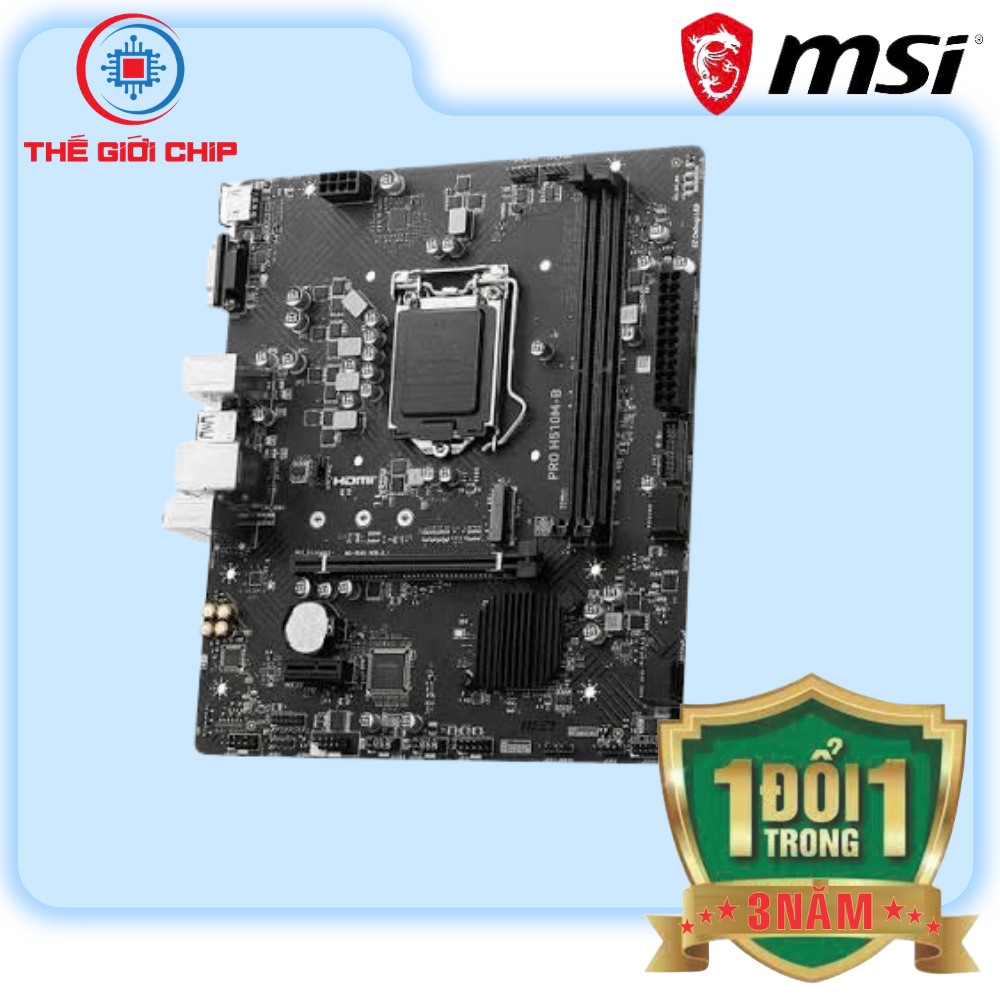 Mainboard (Mạch chính)MSI H510M-B M.2 (Intel H510 / Socket 1200 / m-ATX / DDR4 x 2) l Bảo hành 36 th