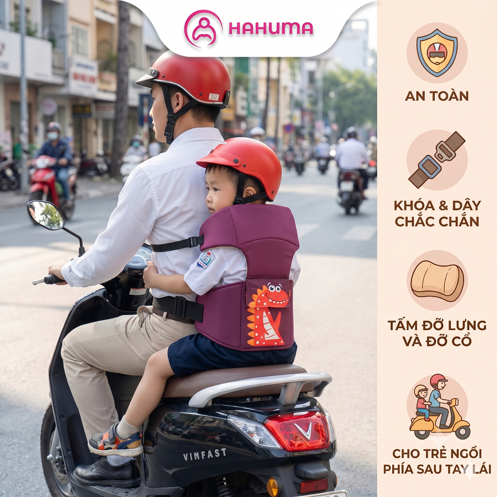 Đai Đi Xe Máy Đỡ Cổ HAHUMA Cho Trẻ Em 1-7 Tuổi