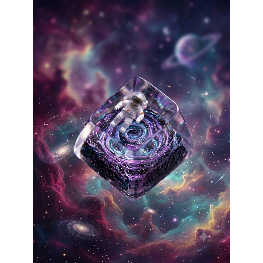 Artisan Keycap Resin Handmade Trong Suốt Màu tím Đen - Keycap Custom Cho Bàn Phím Cơ Cherry MX