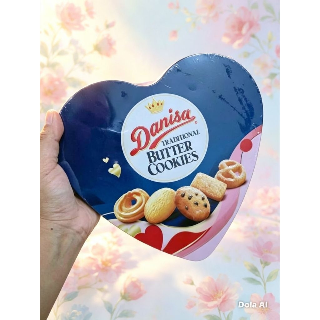 bánh danisa trái tim 132g màu hồng