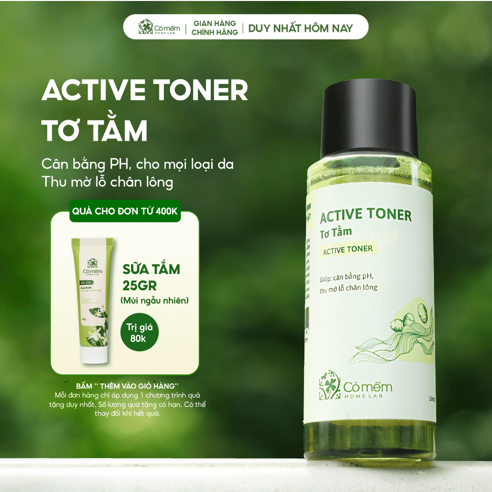 Active Toner Tơ Tằm Dưỡng Ẩm Cho Da Cỏ Mềm 150ml