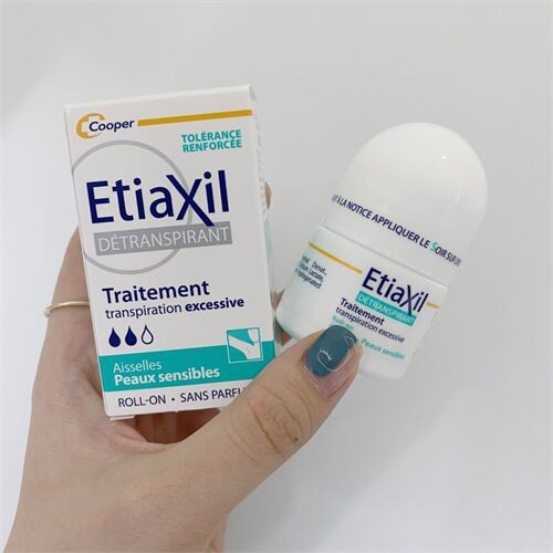 Lăn nách khử mùi Etiaxil 15ml màu xanh Pháp, Dùng cho da nhạy cảm, Khử mùi hôi nách, Ngăn đổ mồ hôi