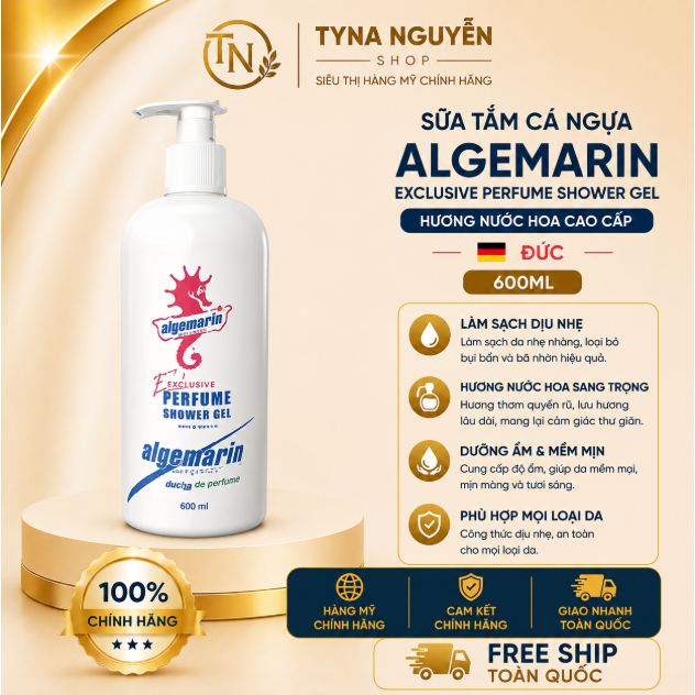 Sữa tắm cá ngựa hương nước hoa ALGEMARIN Exclusive Perfume Shower Gel Đức - 600ml