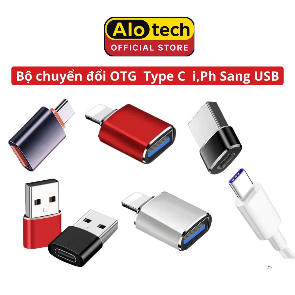 Bộ chuyển đổi USB OTG thích hợp IOS 13 trên IPh iPad & Bộ Chuyển Đổi Adapter Type C sang USB OTG