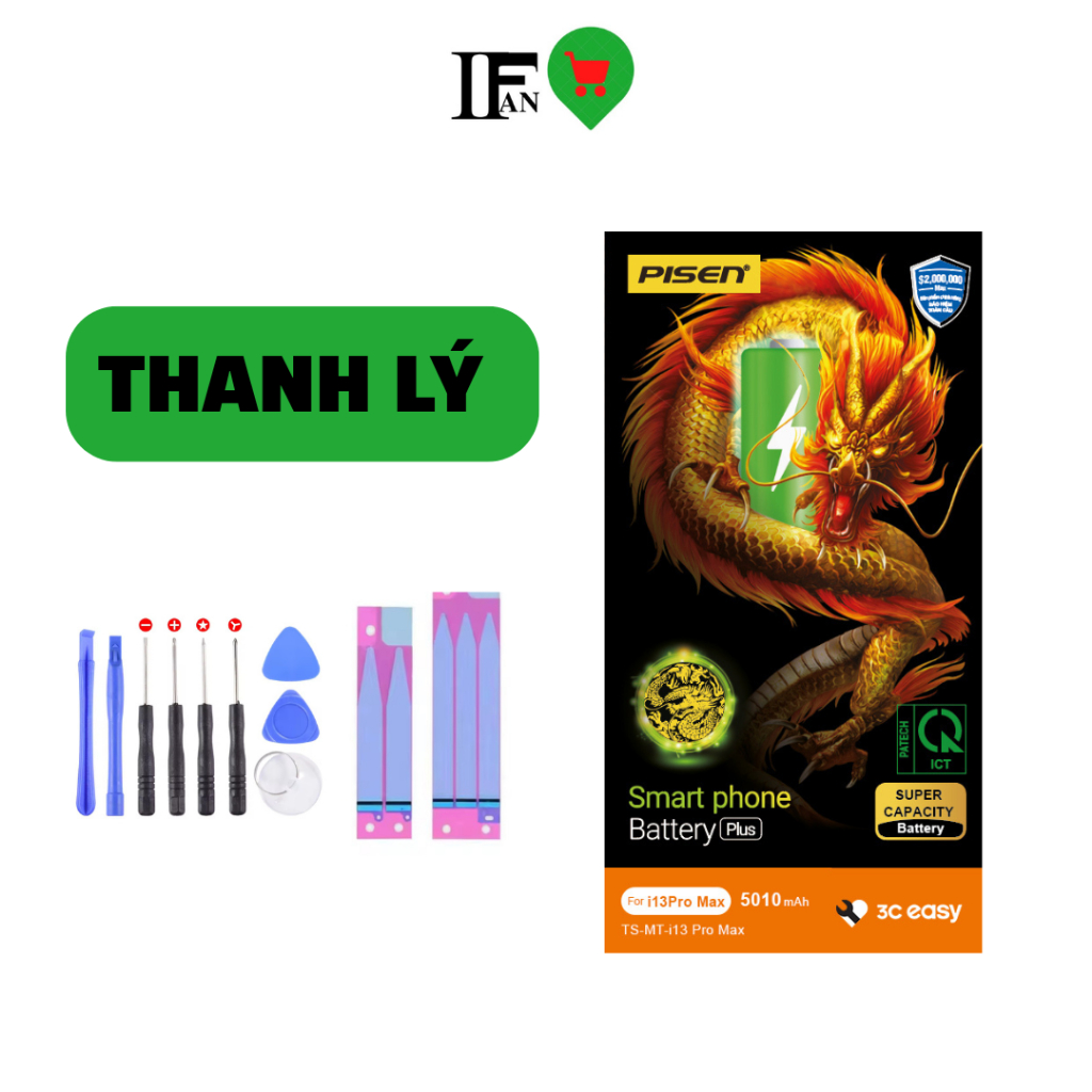 Thanh Lý - Pin Pisen for iPhone 13 Pro Max Siêu Cao Rồng 5010mAh