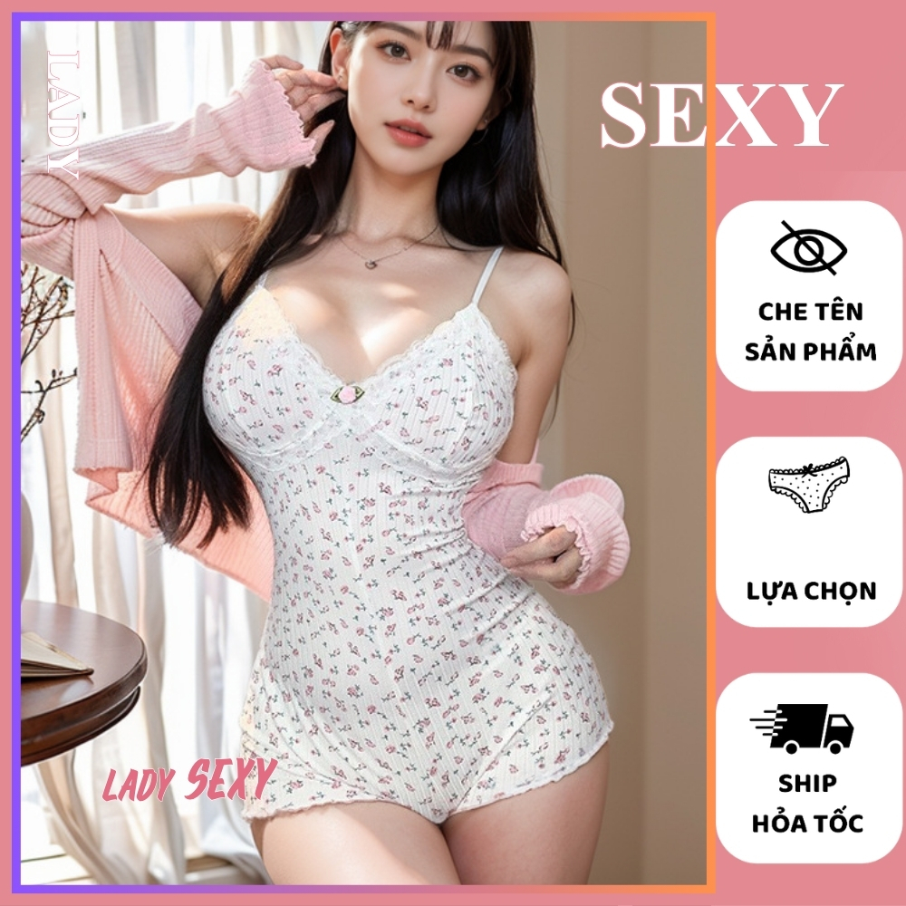 Bộ Ngủ Liền Thân DN113 Thiết Kế Jumsuit Sexy Trẻ Trung Thoáng Mát Nàng Xinh Đẹp Gợi Cảm Quyến Rũ