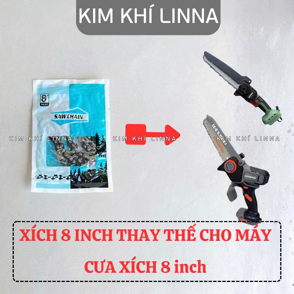 Xích cưa 8 Inch Cho máy cưa xích mini chạy pin , thay thế cho máy cưa xích 8inch như drama , worfix,