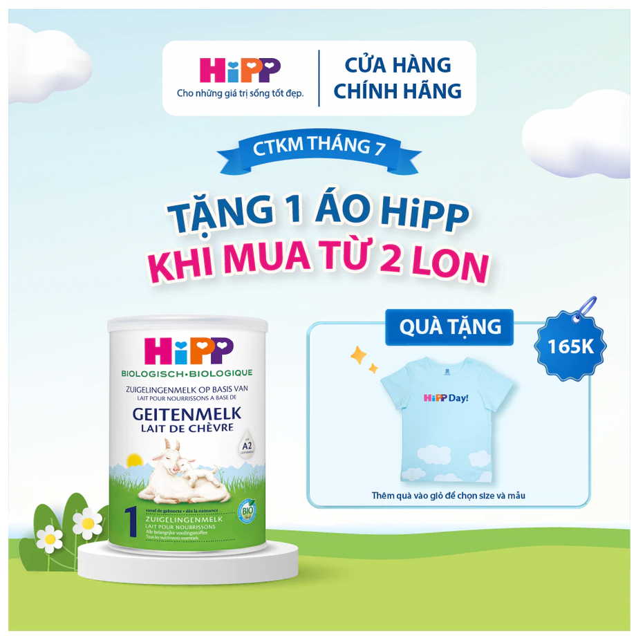 Sữa dê HiPP 1 Organic 400g - Giúp bé phát triển chiều cao, trí não, tăng cường hấp thu