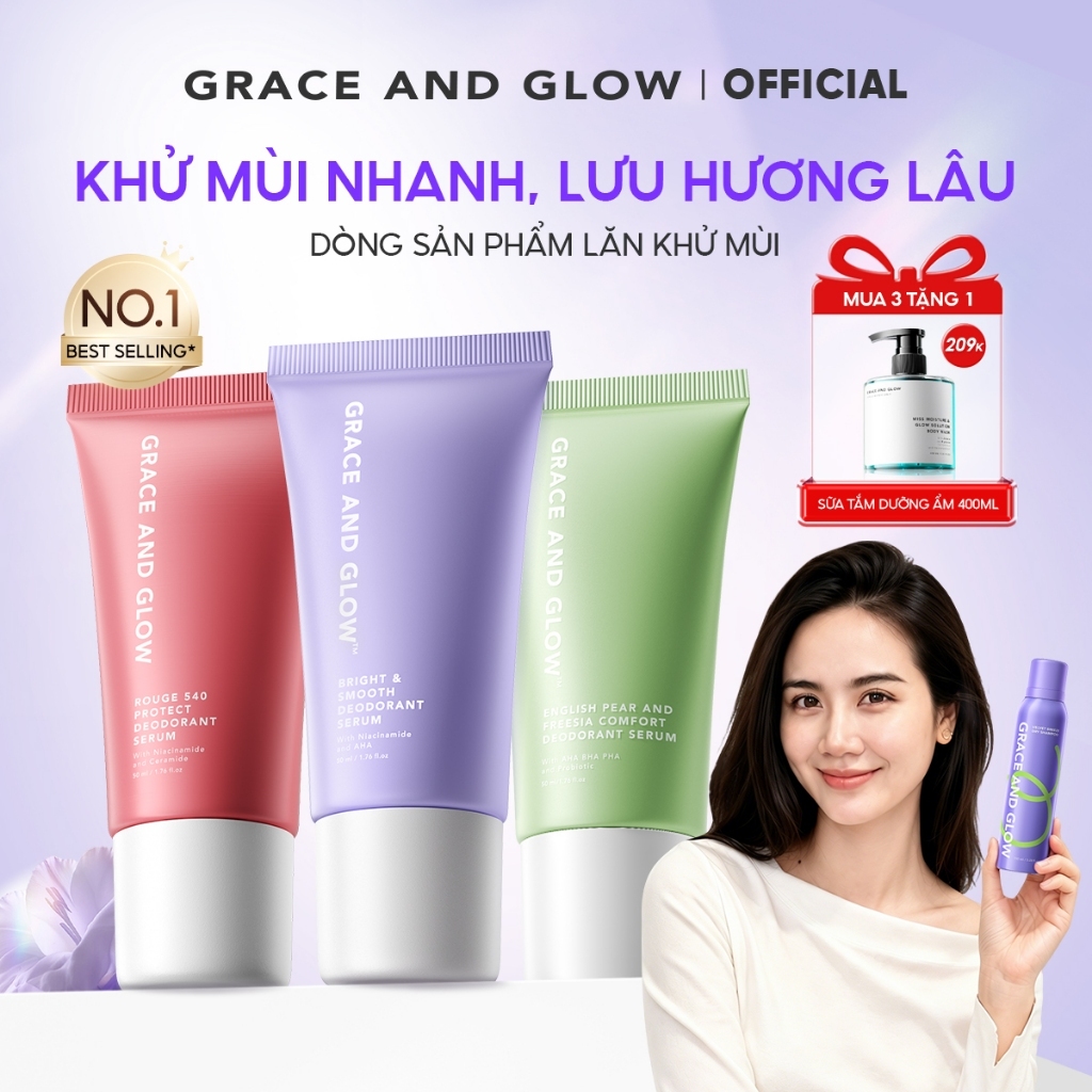 Lăn khử mùi Grace and Glow Black Opium Smooth Deodorant Serum Lăn Nách Sáng Da Ngăn Mồ Hôi với Niaci