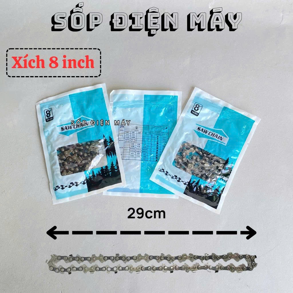 Xích cưa 8inch 22 mắt cho máy cưa xích 8inh các loại máy cưa xích 8inch drama , boshun , workfix , s