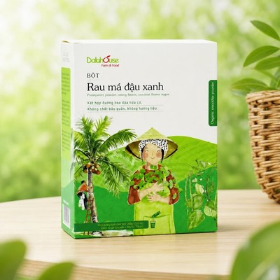 Bột rau má đậu xanh Dalahouse thanh nhiệt giải độc cơ thể, làm đẹp da hộp 200 gr