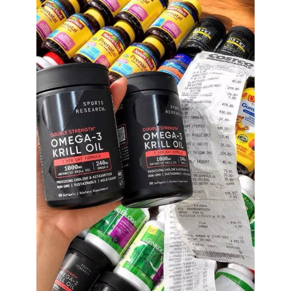 SPORTS RESEARCH OMEGA-3 KRILL OIL – DẦU NHUYỄN THỂ NAM CỰC 1000MG