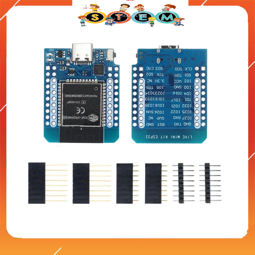 [Stem A-Z][G205] Kít Phát Triển Esp32 Live Mini Wifi Bluetooth Type C CP2104